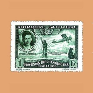 Edifil 588 Pro Unión Iberoamericana Sello 1pta. 1930 verde
