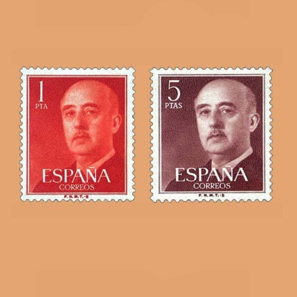Edifil 1290-1291. Serie General Franco. 1960. 2 valores