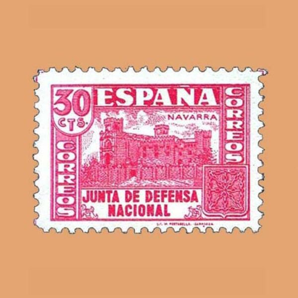 Edifil 808 Junta de Defensa Sello 30cts. 1936 rosa