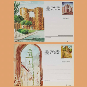 Enteros Postales 133-134. Turismo. Ávila, Lugo 1983
