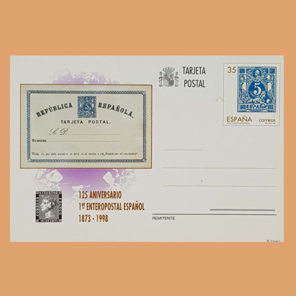 Enteros Postales 167. Aniversario Primera Tarjeta Entero Postal. 1998