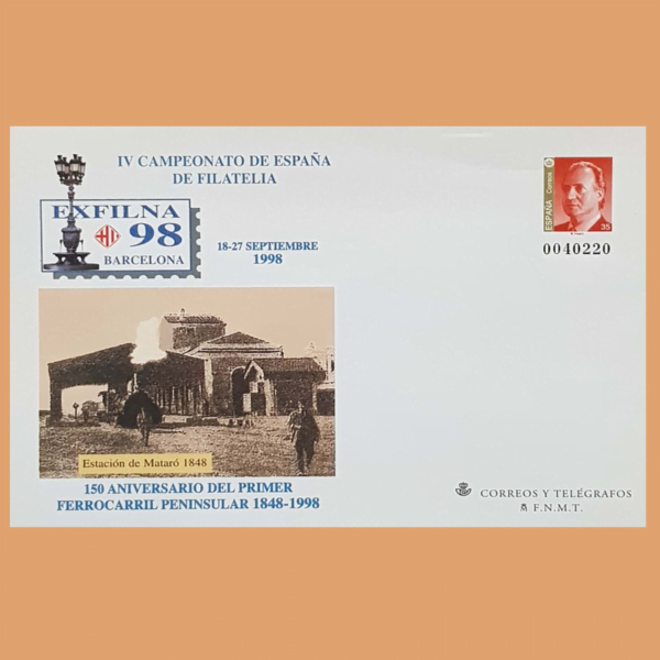 Sobre Enteros Postales 48. EXFILNA 98. Barcelona, 18 al 27 Septiembre 1998