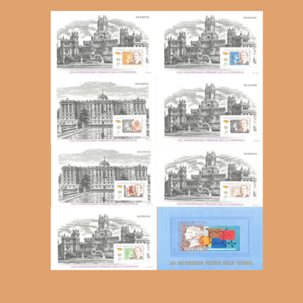 Carpeta 3711A/G – 150 Aniversario del primer sello español. 2000