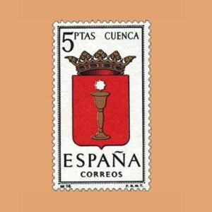 Edifil 1484. Escudos de Capitales de Provincias. Cuenca. Sello 5 ptas. ** 1963