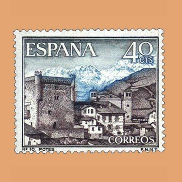 Edifil 1541. Paisajes y Monumentos. Potes (Cantabria). Sello 40 cts. ** 1964