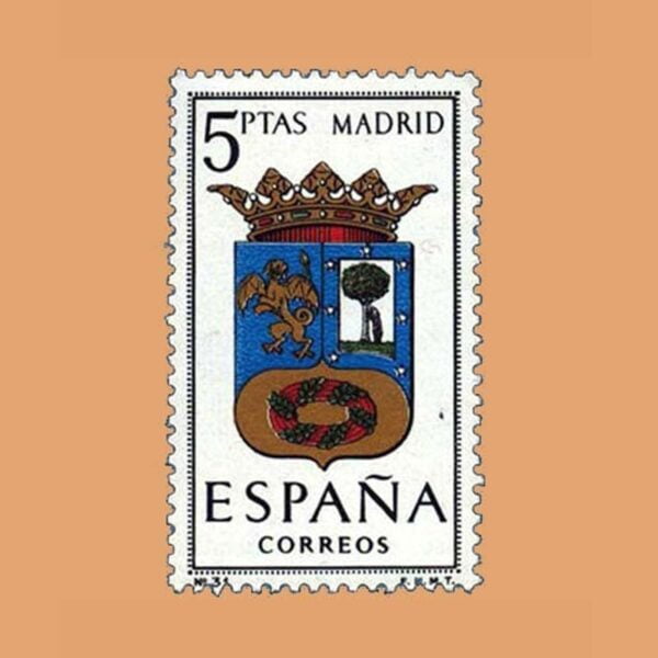 Edifil 1557. Escudos de Capitales de Provincias. Madrid. Sello 5 ptas. ** 1964