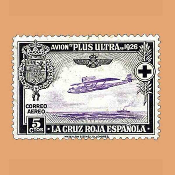 00339. Pro Cruz Roja española. Avión Plus Ultra. 5 céntimos. 1926