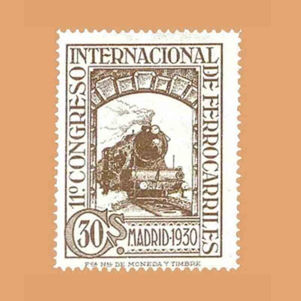 Edifil 476. XI Congreso Internacional de Ferrocarriles Sello 30 cts. 1930