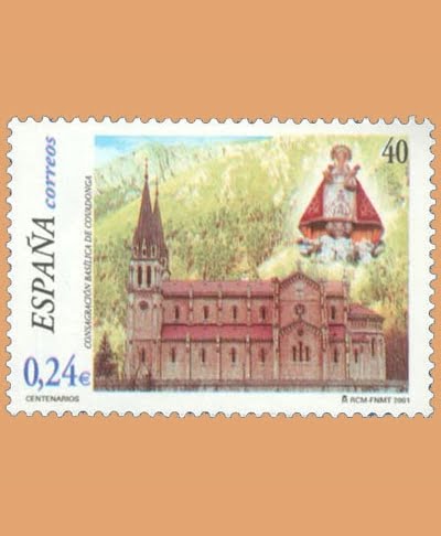 Edifil 3814. Centenario Basílica de Covadonga. 40 ptas. **2001