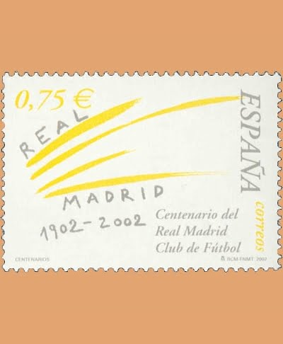 Edifil 3880. Centenario del Real Madrid Club de Futbol. 0,75€ **2002