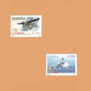 Edifil 3907/8. Serie Aniversario del primer vuelo de Iberia. 2 valores. **2002