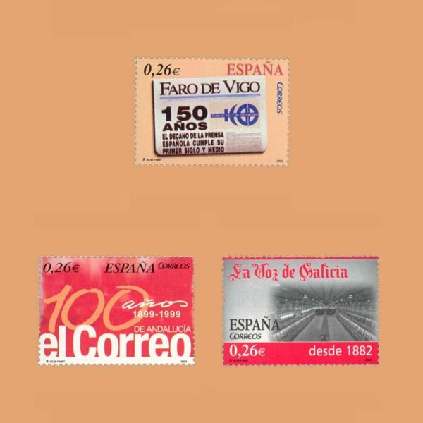 Edifil 4027/9. Serie Diarios Centenarios. 3 valores **2003