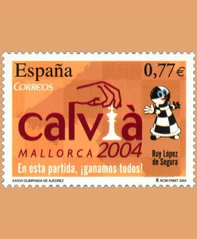 Edifil 4070. Olimpiada de Ajedrez, Calvià. 0,77€. **2004