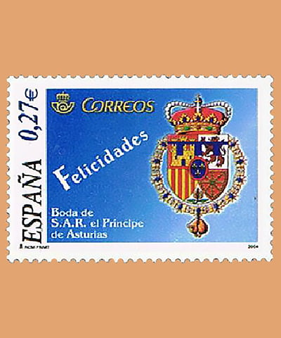 Edifil 4084. Boda del Príncipe de Asturias con Leticia. **2004
