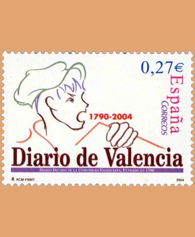 Edifil 4094. Diarios Centenarios. Diario de València. 0,27€. **2004