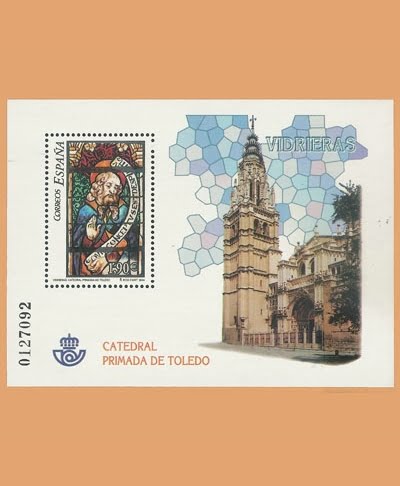 Edifil 4132. Hoja Vidrieras de la Catedral de Toledo **2004