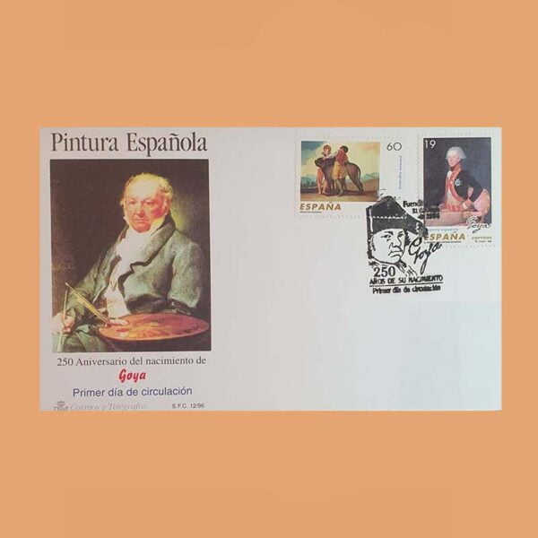 Edifil 3437/40 PD. Francisco de Goya 1996. Sobre Primer Día