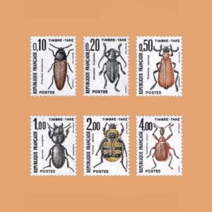 1983 Francia Serie 103/8 Taxe. Insectos