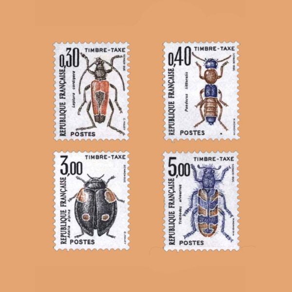 1983 Francia Serie 109/12 Taxe. Insectos