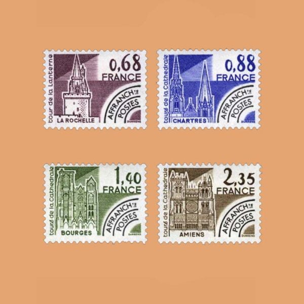 1979 Francia Serie 162/5 Preobliterados. Monumentos Históricos
