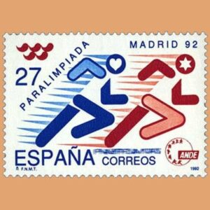 Edifil 3220. Paralimpiada Madrid. Sello de 27 pts. **1992