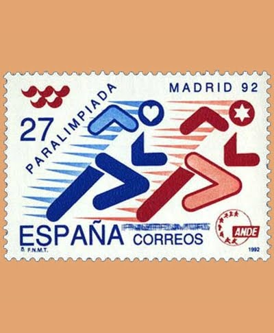 Edifil 3220. Paralimpiada Madrid. Sello de 27 pts. **1992