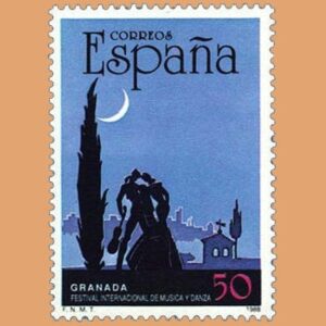 Edifil 2952. XXXVII Festival Internacional de Música y Danza de Granada. Sello de 50 pts. **1988