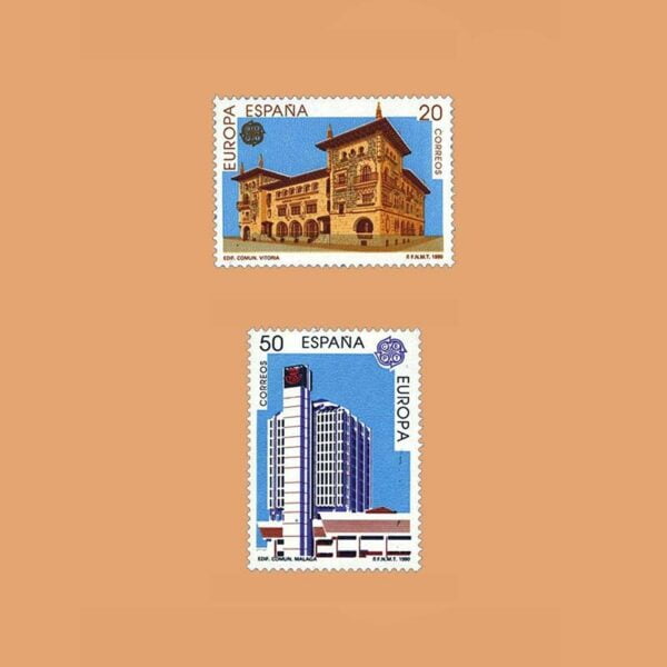Edifil 3058/9. Serie Europa. Establecimientos Postales **1990