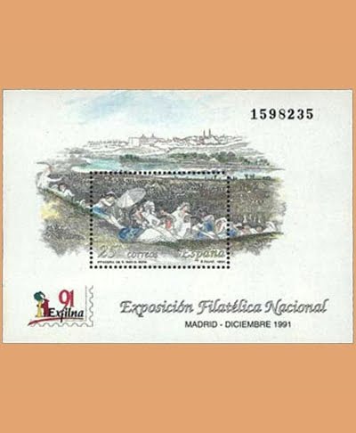 Edifil 3145. Hoja Exposición Filatélica Nacional EXFILNA **1991