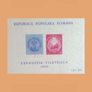 Rumanía BF40. Hoja Exposición Filatélica Bucarest **1950