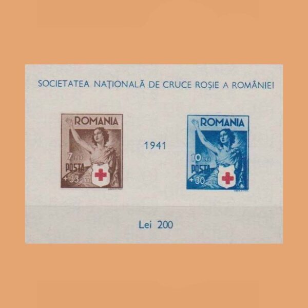 Rumanía BF7. Hoja Cruz Roja Rumanía. **1941