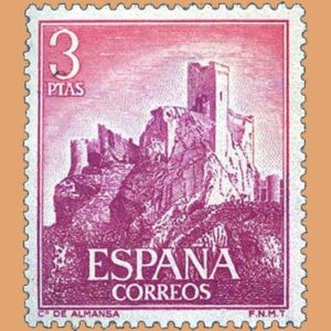 Edifil 1745. Castillo de Almansa. Sello 3 pts. **1966