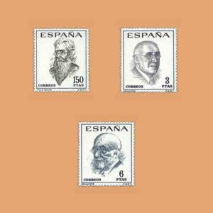Edifil 1758/60. Serie Literatos Españoles. **1966