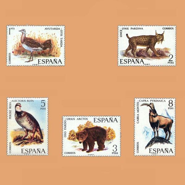 Edifil 2036/40. Serie Fauna Hispánica. **1971