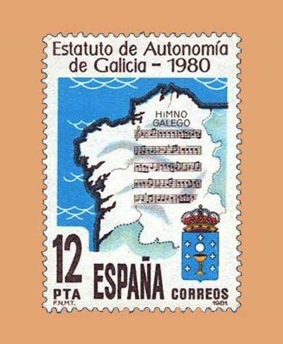 Edifil 2611. Autonomía de Galicia. Sello 12 pts. **1981