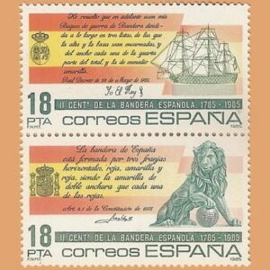 Edifil 2791/2. Serie II Centenario de la Bandera Española. **1985