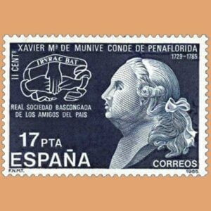 Edifil 2824. Xavier María de Munive, Conde de Peñaflorida. **1985