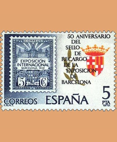 Edifil 2549. Sello Recargo Expo Barcelona. Sello 5 pts. **1979