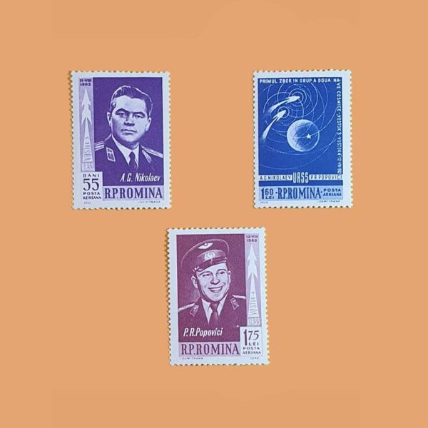 Rumanía PA157/9. Serie Vuelo Espacial. 3 valores **1962
