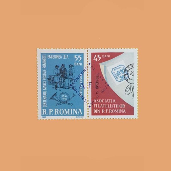 Rumanía PA166. Asociación Filatélica. 55+45 Bani **1963