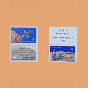 Rumanía PA229/30. Serie Luna 16 y 17. 2 valores **1971