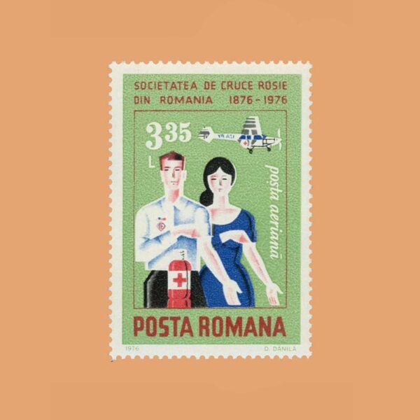 Rumanía PA238A. Centenario de la Cruz Roja. 3'35 Lei **1976