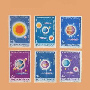 Rumanía PA269/74. Serie Alineación de planetas. 6 valores **1981