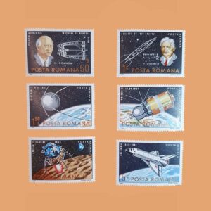 Rumanía PA287/92. Serie 25 años de vuelo espacial. 6 valores **1983