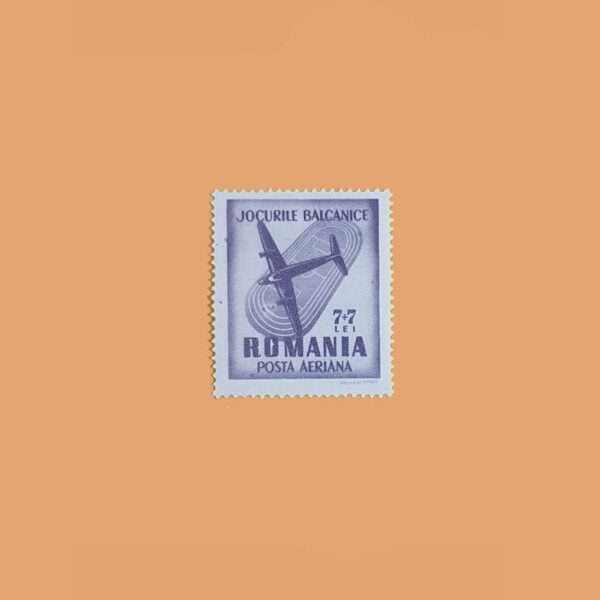 Rumanía PA45. Juegos Balcánicos. 7+7 Lei **1948