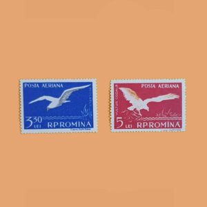 Rumanía PA73/4. Serie Fauna del Delta del Danubio. 2 valores *1957