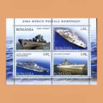 Rumanía BF292. Hoja Día del Sello. Barcos Militares **2005