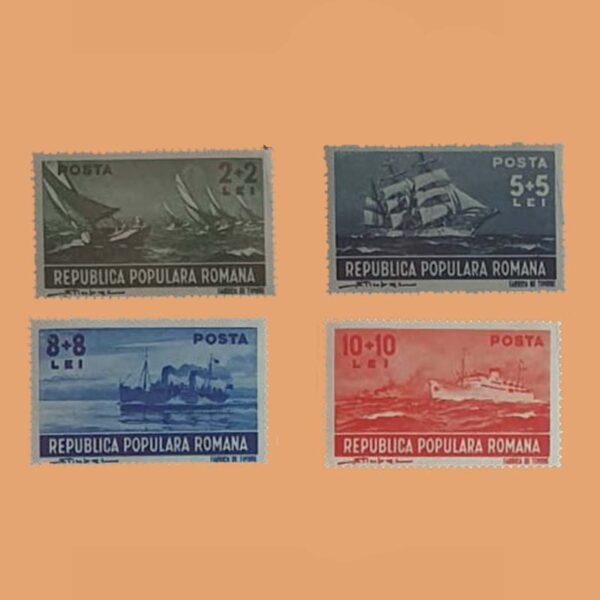 RO 1050/3. Serie Homenaje a la Marina. 4 valores **1948