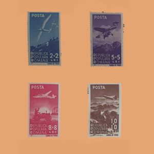 RO 1054/7. Serie Homenaje a la Aviación. 4 valores **1948