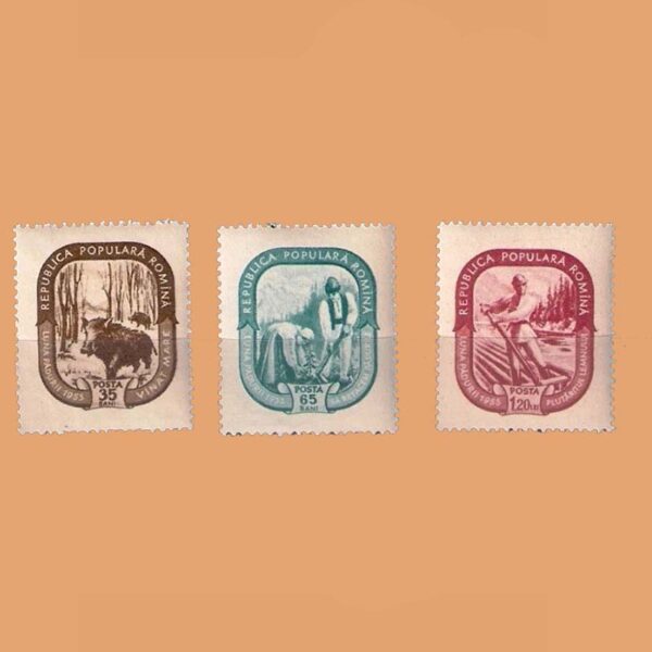 RO 1370/2. Serie Mes de los Bosques. 3 valores **1955